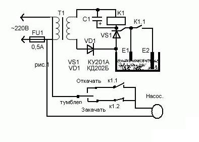 Электрическая схема дренажного насоса
